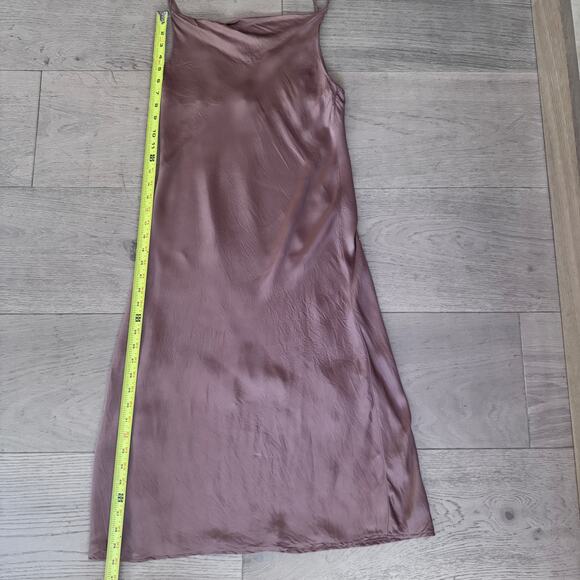 Young Fabulous and Broke Evie Satin midi Slip dress in Toffee Color size medium - Picture 13 of 16